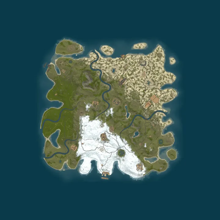 Map of [AU] Rust Captain Server - Weekly Sun Solo/Duo/Trio only.