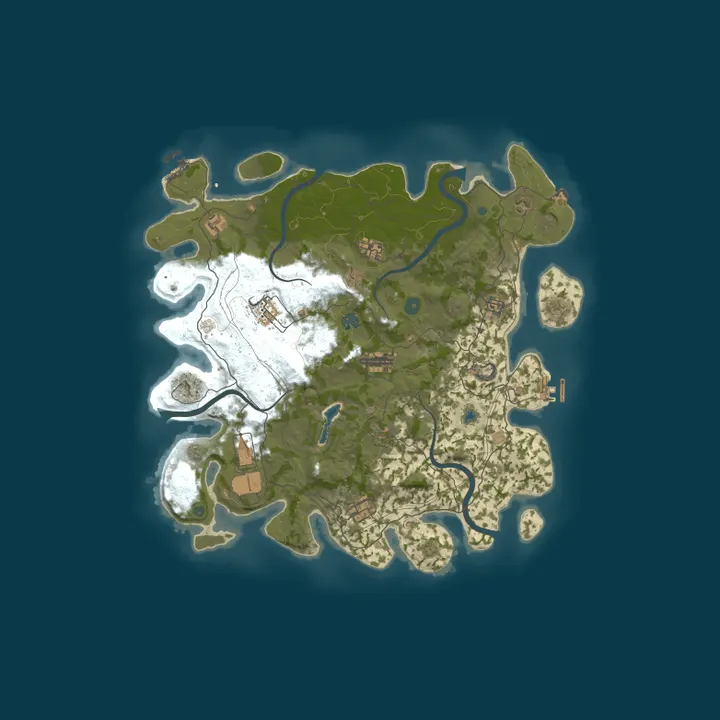 Map of Rustinction 2x, PVE/PVP zones, Roleplay friendly, No Raid, Mont
