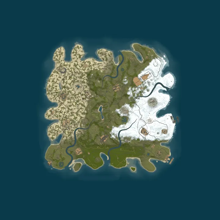 Map of Rusty Nerds Family Friendly PVE|ZLevels|NoUpkeep|SkinBox|RaidBa