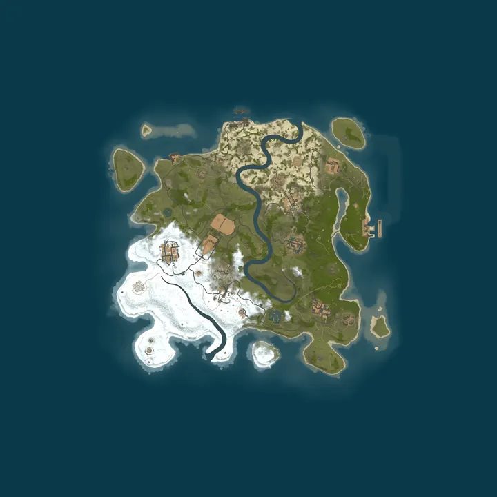 Map of Touch Grass Rust Solo/Duo / No offline raids / 2x resources
