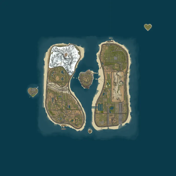 Map of Isle of Love | PvE RP | NoDecay | Kits |Jobs |Levels |Heists