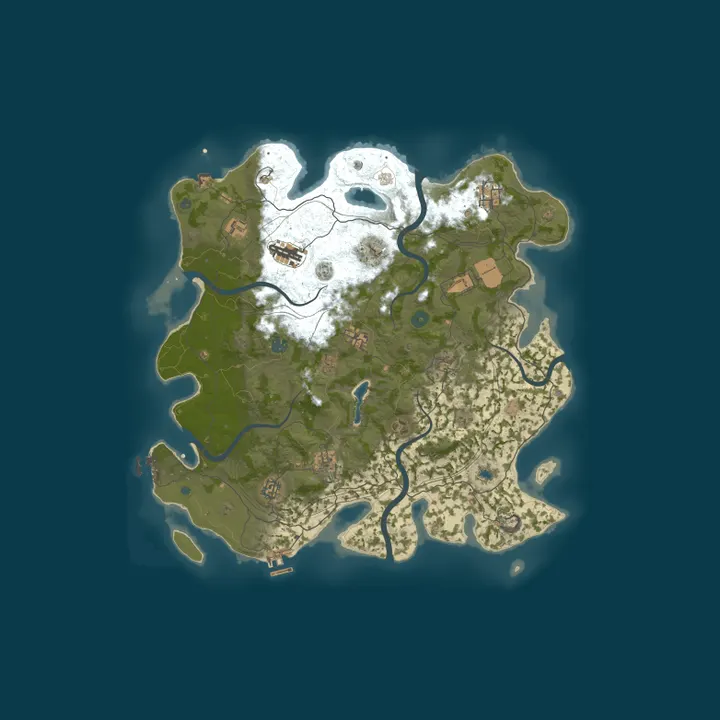 Map of NEVERLAND X50 PVE, custom weapons, raidable bases, abandoned ba