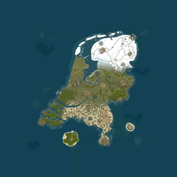 Map of [EU][NL] KWSN PVE | No TechTree | Custom Npcs | Raidable Bases