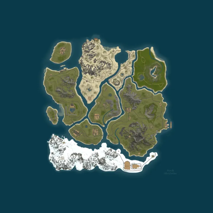 Map of [US] RnF|10x PVE|Legendary Guns|Raidable Bases| 48 hr Purge | F