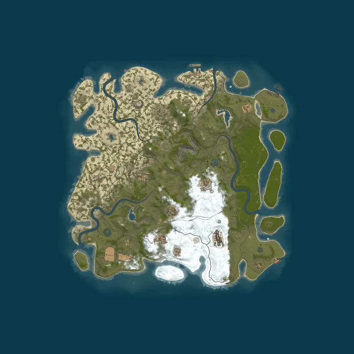 Map of Pixel Rust 5x Solo/Duo/Trio Weekly EU