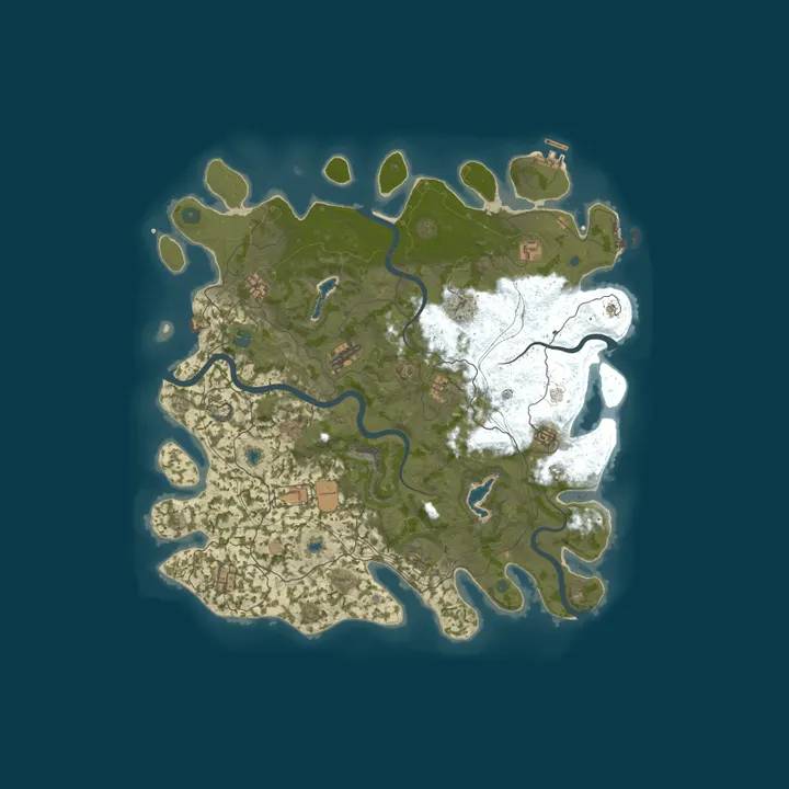 Map of HighMiles 10x PVE|No Bp|SkillTree|Kits|RaidBases|EpicLoot|Weed|