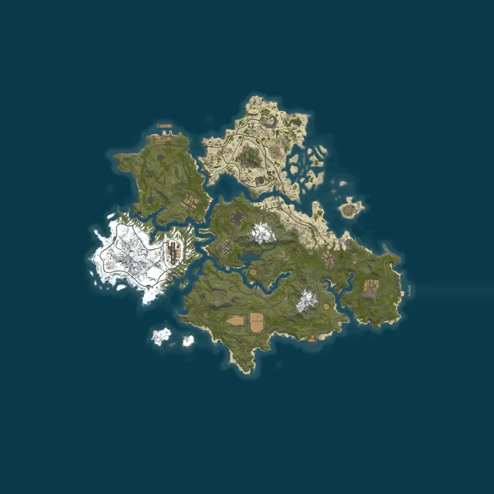 Map of A Bungulator's Paradise 2X | PvE + PvP Monuments | NPC Raids | 