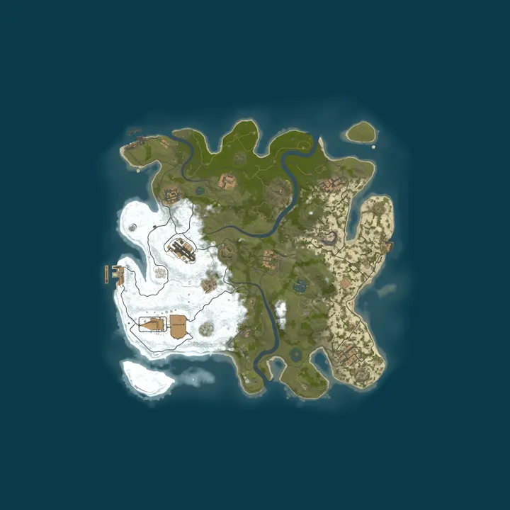 Map of HZ Casual Rust | 1X Hybrid PvP/PvE | Chill/Noob Friendly